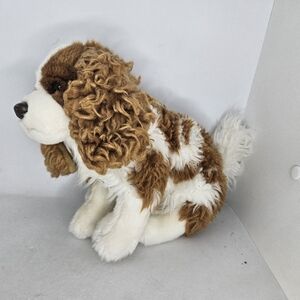 Plush Dog Toy - Brown and White